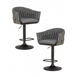 Набор 2 шт Стул барный DOBRIN LEON, графитовая ткань (LAR-275-21)