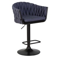 Стул барный DOBRIN LEON, синяя ткань (LAR-275-29)