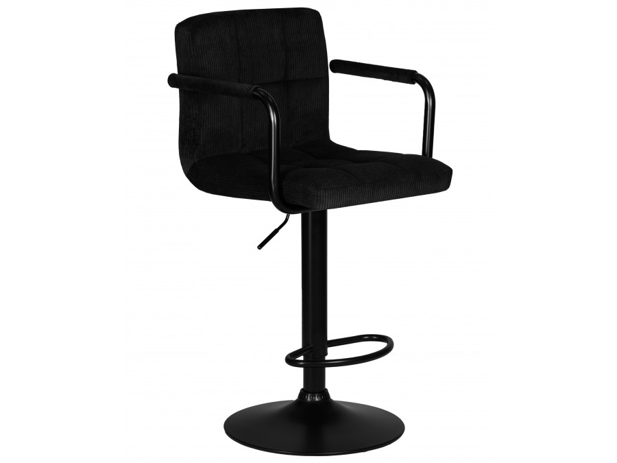 Набор 2 шт Стул барный DOBRIN KRUGER ARM BLACK, черный вельвет (LAR-E2041-52)