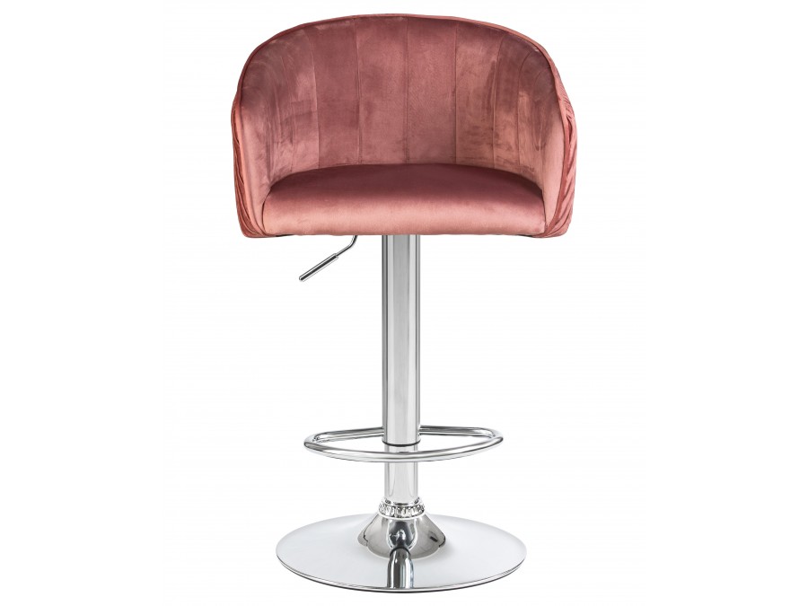 Стул барный DOBRIN DARCY, бронзово-розовый велюр (1922-17)