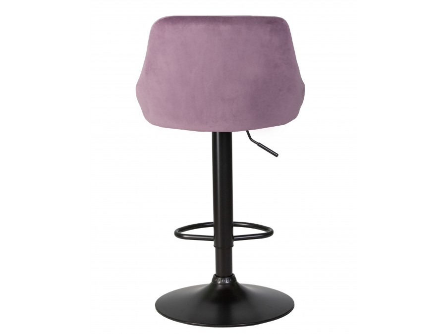 Стул барный DOBRIN LOGAN BLACK, пудрово-сиреневый велюр (MJ9-52)