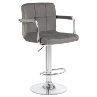Стул барный DOBRIN KRUGER ARM, серый велюр (MJ9-75)