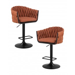 Набор 2 шт Стул барный DOBRIN LEON, оранжевая ткань (LAR 275-27)