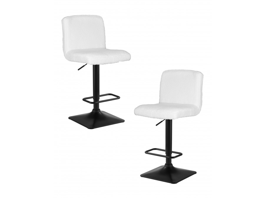 Набор 2 шт Стул барный DOBRIN LEO, белый букле (13)