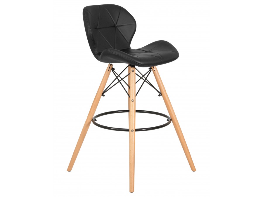 Стул барный DOBRIN BUTTERFLY BAR, ножки светлый бук, цвет чёрный