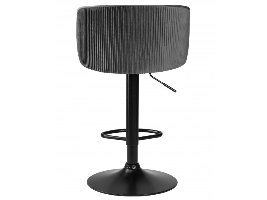 Стул барный DOBRIN DARCY BLACK, серый велюр (1922-19)