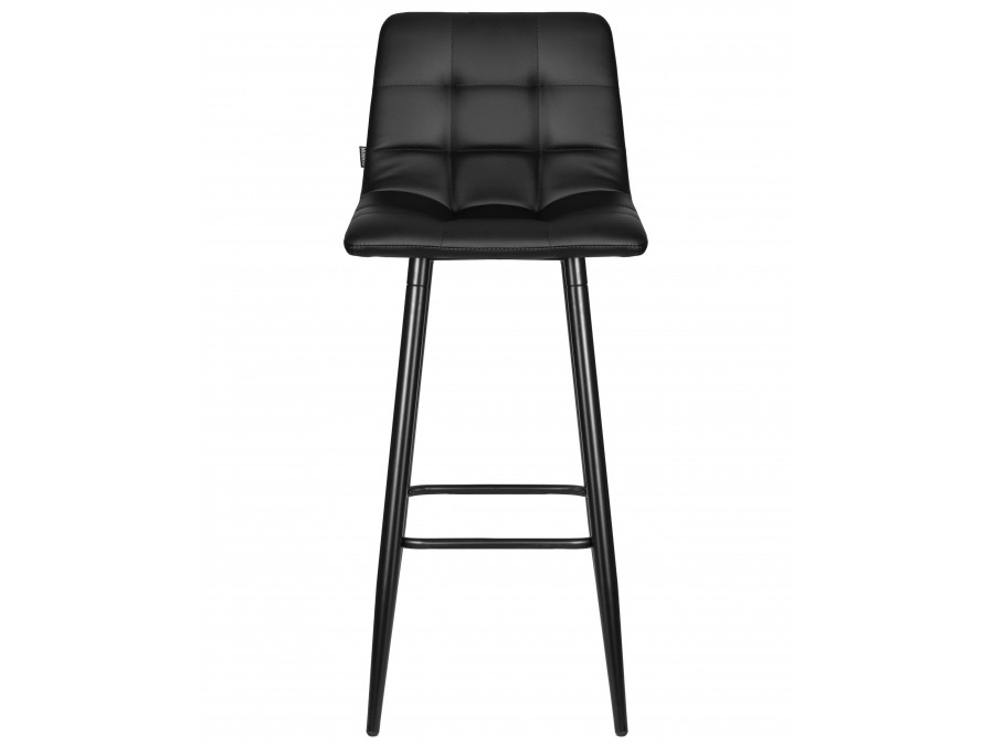 Стул барный DOBRIN NICOLE, черные матовые ножки, черная экокожа (P-01)