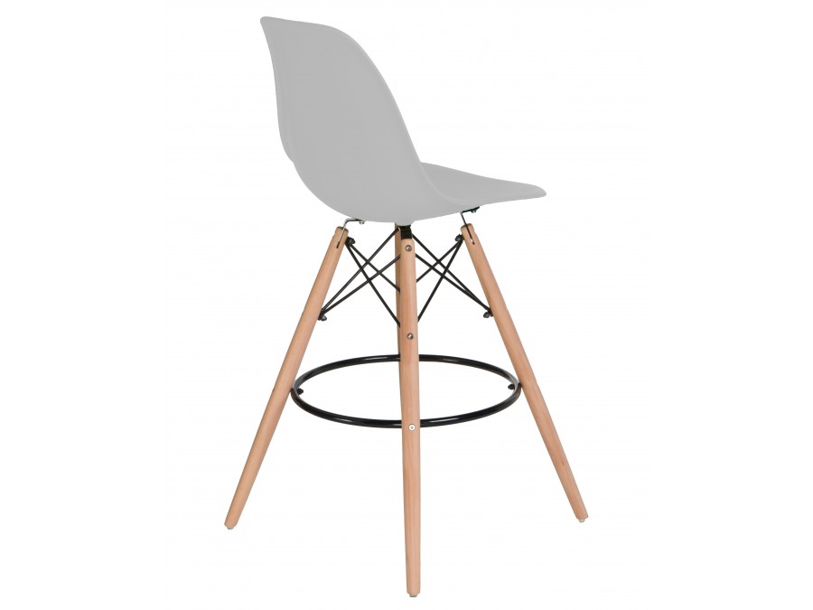Стул барный DOBRIN DSW BAR, ножки светлый бук, цвет сиденья светло-серый (GR-01)