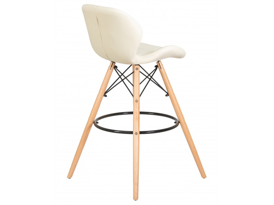 Стул барный DOBRIN BUTTERFLY BAR, ножки светлый бук, цвет кремовый