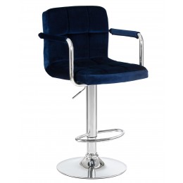Стул барный DOBRIN KRUGER ARM, синий велюр (MJ9-117)