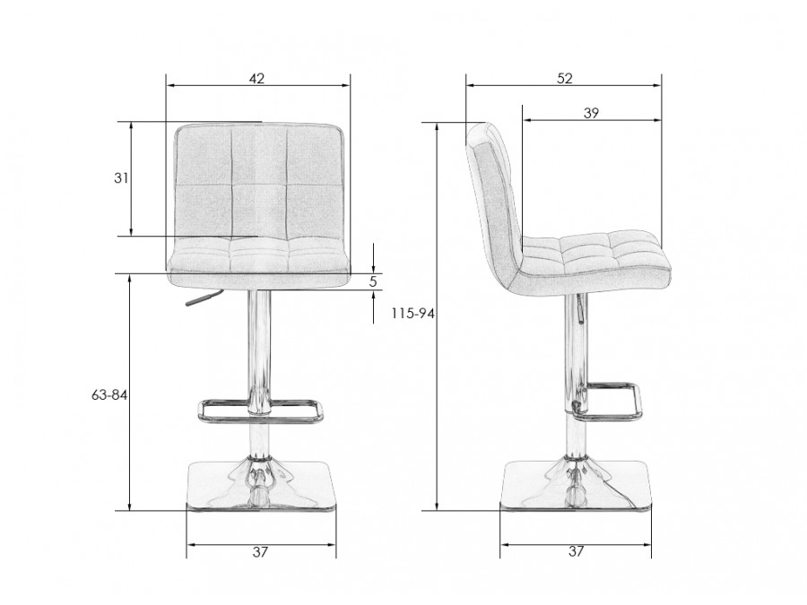 Стул барный DOBRIN GOLDIE, пудрово-сиреневый велюр (MJ9-52)