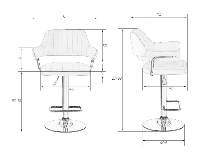 Стул барный DOBRIN CHARLY, винный велюр (MJ9-35)