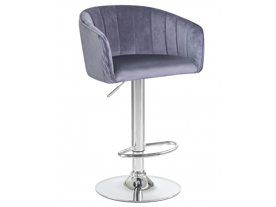 Стул барный DOBRIN DARCY, серый велюр (1922-19)