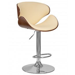 Стул барный DOBRIN KARTER, коричневое дерево, кремовый