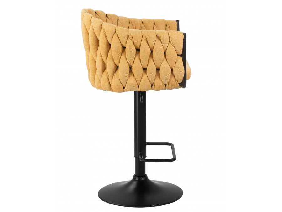 Стул барный DOBRIN LEON, жёлтая ткань (LAR 275-8)