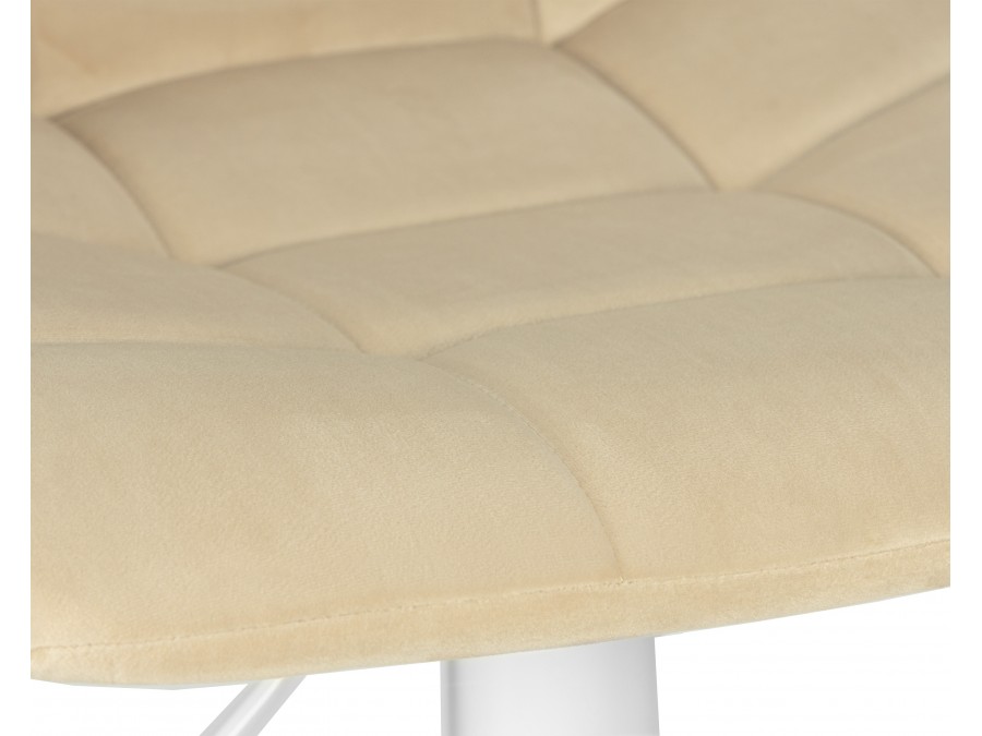 Стул барный DOBRIN TAILOR WHITE, бежевый велюр (MJ9-10)