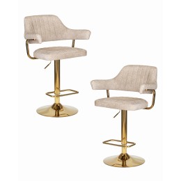 Набор 2 шт Стул барный DOBRIN CHARLY GOLD, бежевый твид (LEO26)
