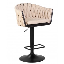 Стул барный DOBRIN LEON, бежевая ткань (LAR 275-1)