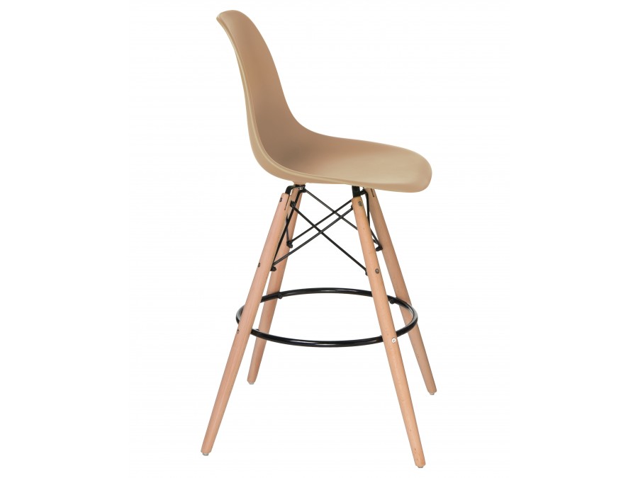 Стул барный DOBRIN DSW BAR, ножки светлый бук, цвет сиденья бежевый (GR-03)