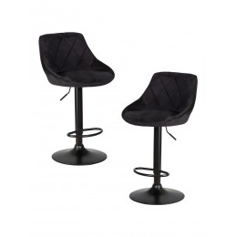 Набор 2 шт Стул барный DOBRIN LOGAN BLACK, черный велюр (MJ9-101)
