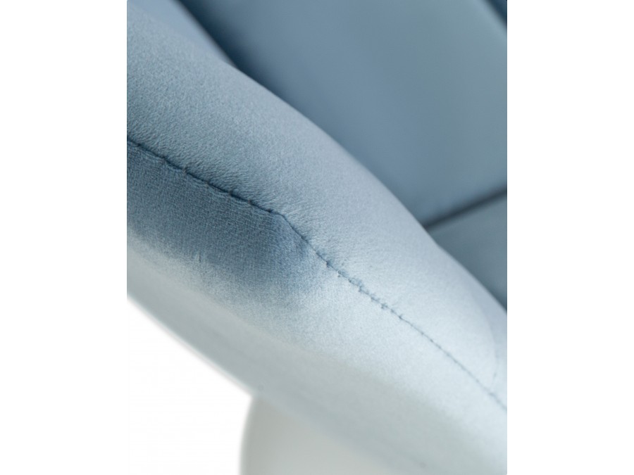 Стул барный DOBRIN TAILOR WHITE, пудрово-голубой велюр (MJ9-74)