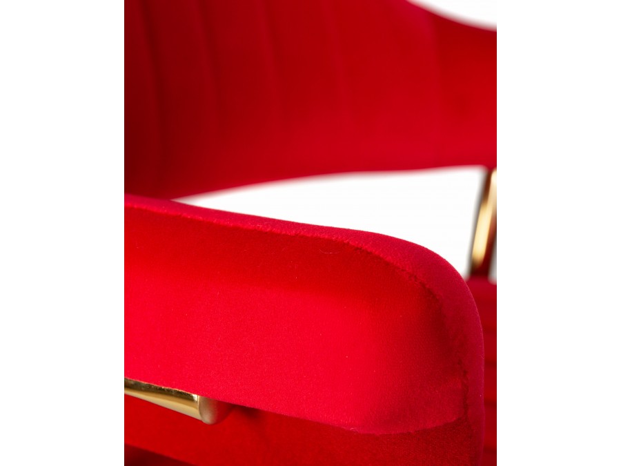 Стул барный DOBRIN CHARLY GOLD, красный велюр (MJ9-45)