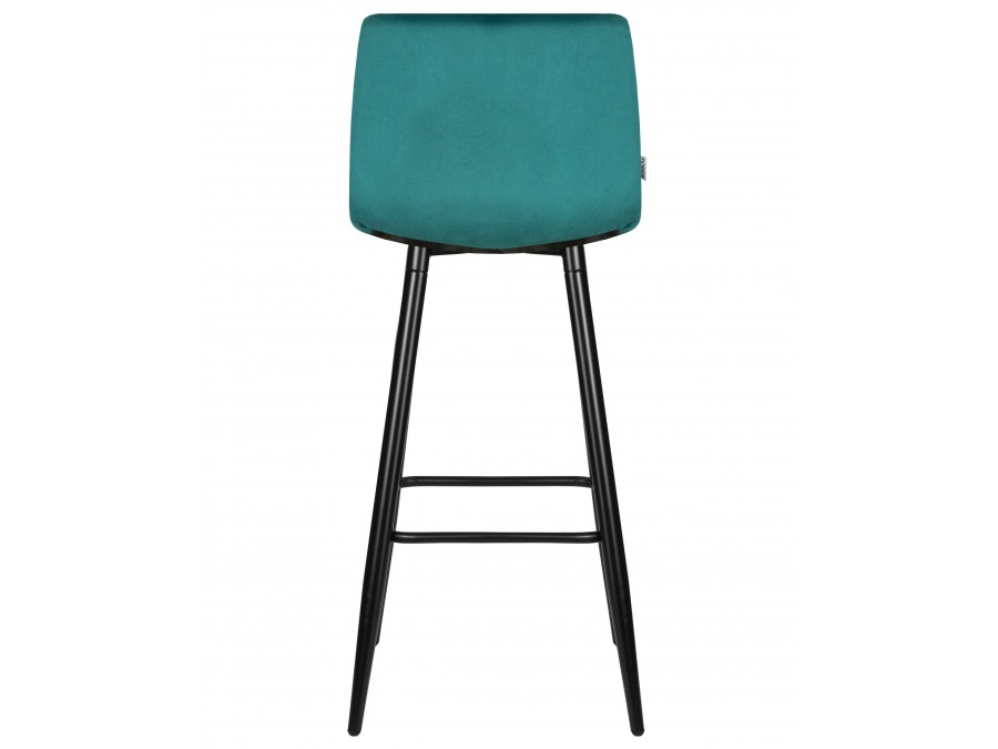 Стул барный DOBRIN NICOLE, черные матовые ножки, морской волны велюр (108-119)