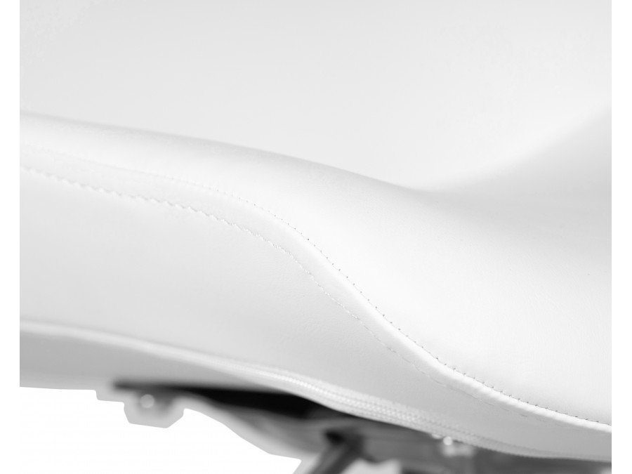 Стул барный DOBRIN ALDO, белый PU P23, основание из нержавеющей стали