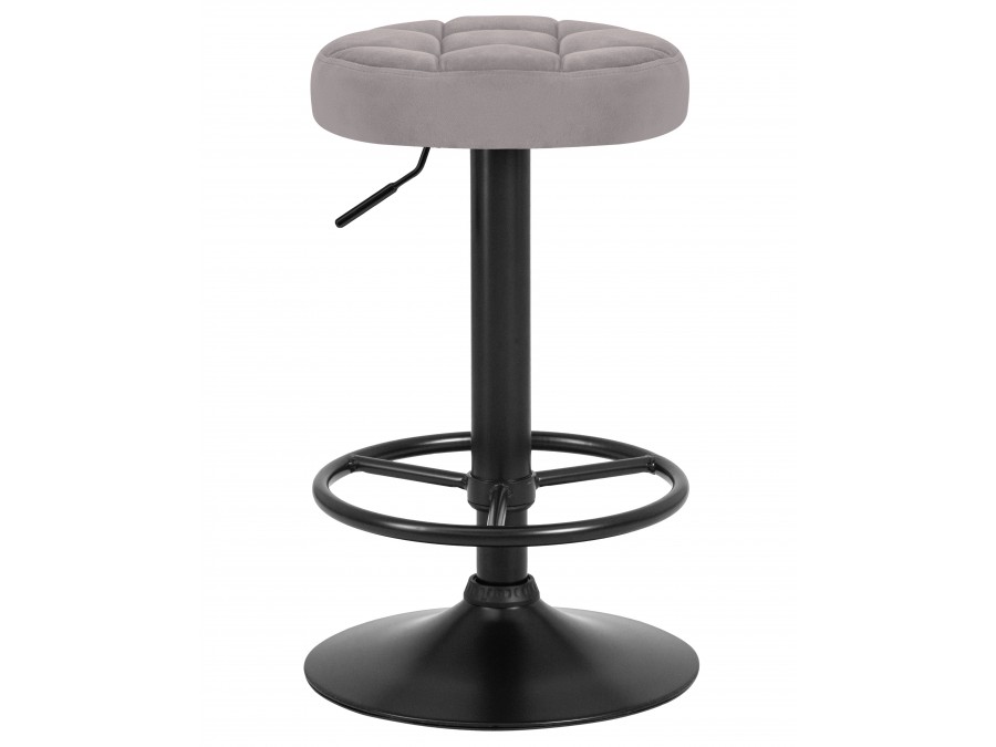 Табурет барный DOBRIN BRUNO BLACK, серый велюр (MJ9-75)