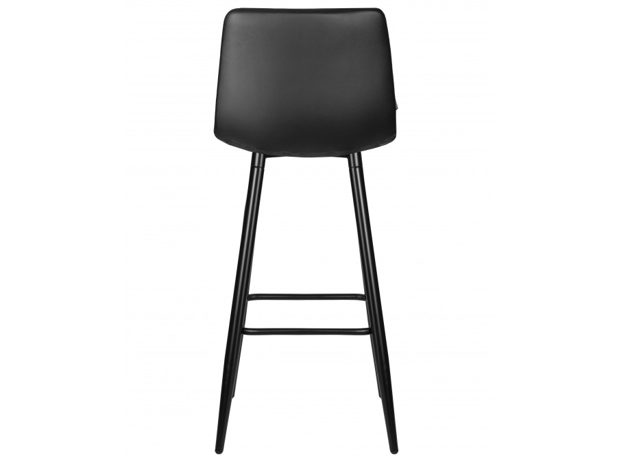 Стул барный DOBRIN NICOLE, черные матовые ножки, черная экокожа (P-01)