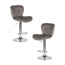 Набор 2 шт Стул барный DOBRIN BARNY, серый велюр (MJ9-75)