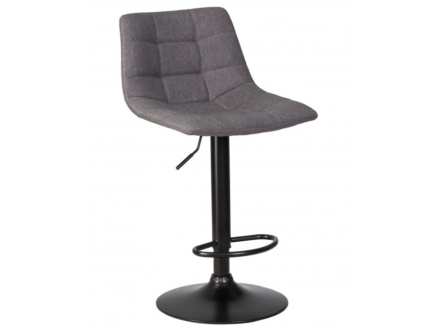 Стул барный DOBRIN TAILOR BLACK, серая ткань (188-55)
