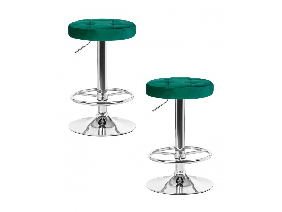 Набор 2 шт Табурет барный DOBRIN BRUNO, зеленый велюр (MJ9-88)