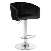 Стул барный DOBRIN DARCY, черный велюр (1922-21)