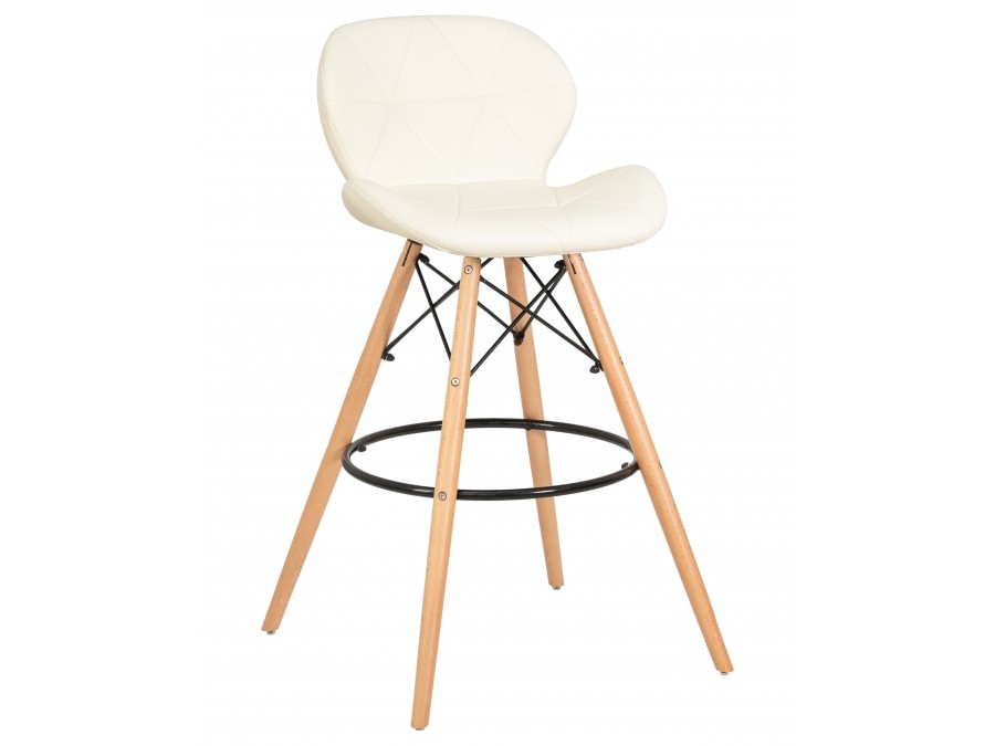 Стул барный DOBRIN BUTTERFLY BAR, ножки светлый бук, цвет кремовый