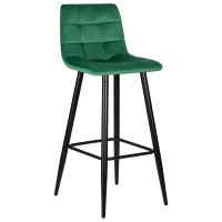 Стул барный DOBRIN NICOLE, черные матовые ножки, зелёный велюр (108-64)
