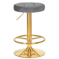 Табурет барный DOBRIN BRUNO GOLD, серый велюр (MJ9-75)