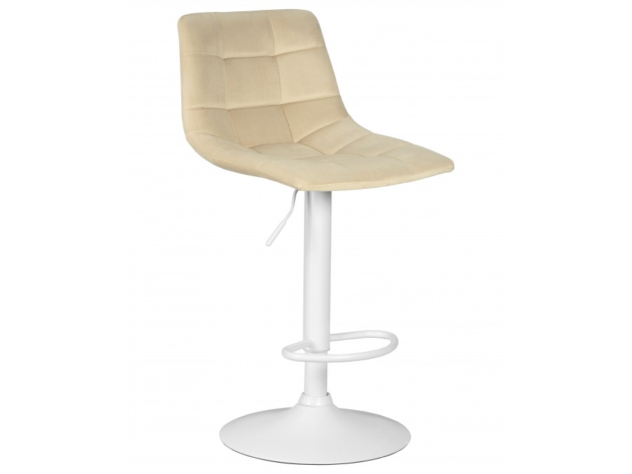 Стул барный DOBRIN TAILOR WHITE, бежевый велюр (MJ9-10)