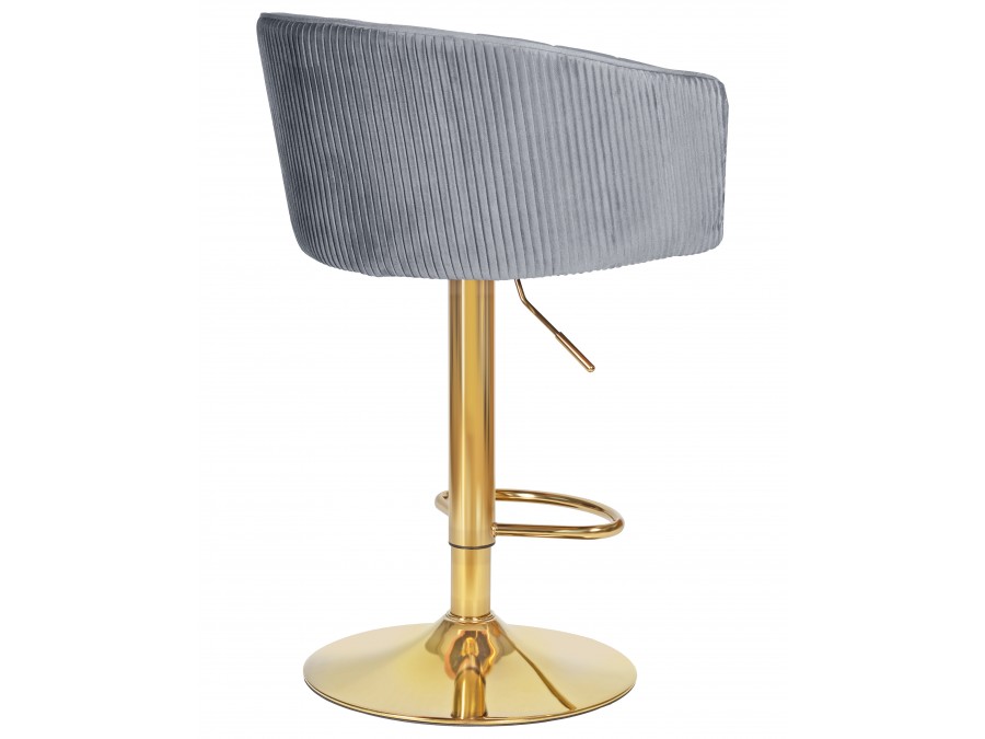 Стул барный DOBRIN DARCY GOLD, серый велюр (1922-19)
