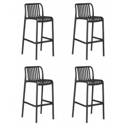 Набор 4 шт Стул барный DOBRIN CHLOE BAR, темно-серый