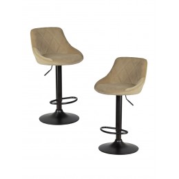Набор 2 шт Стул барный DOBRIN LOGAN BLACK, мокко велюр (MJ9-9)
