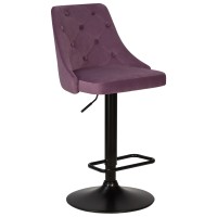 Стул барный DOBRIN JOSEPH BLACK, пудрово-сиреневый велюр (MJ9-52)
