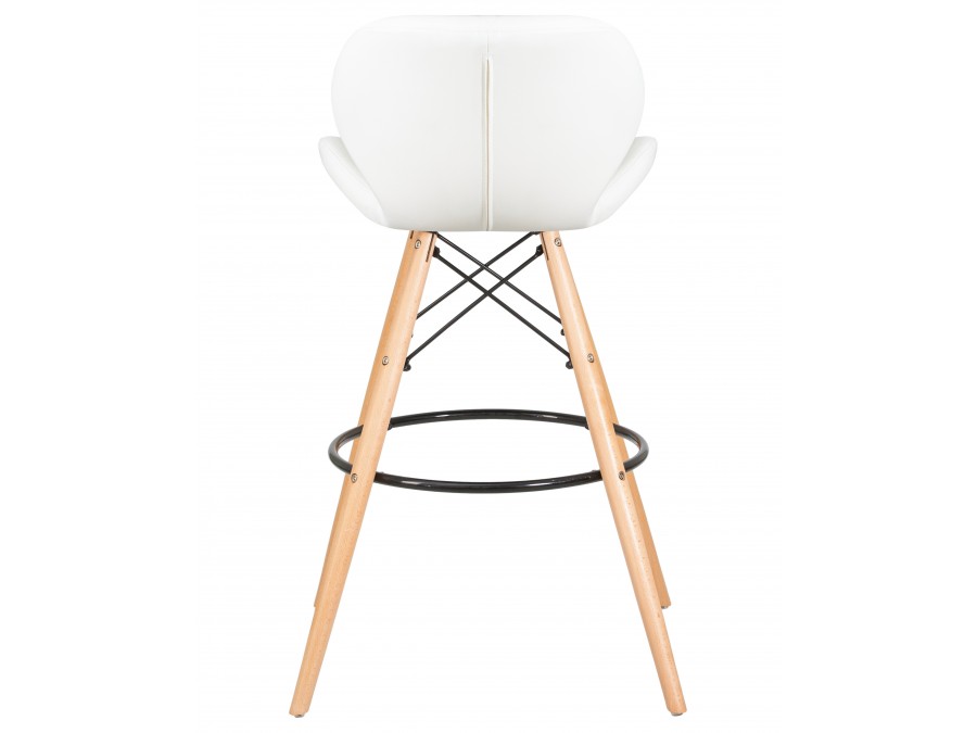 Стул барный DOBRIN BUTTERFLY BAR, ножки светлый бук, цвет белый