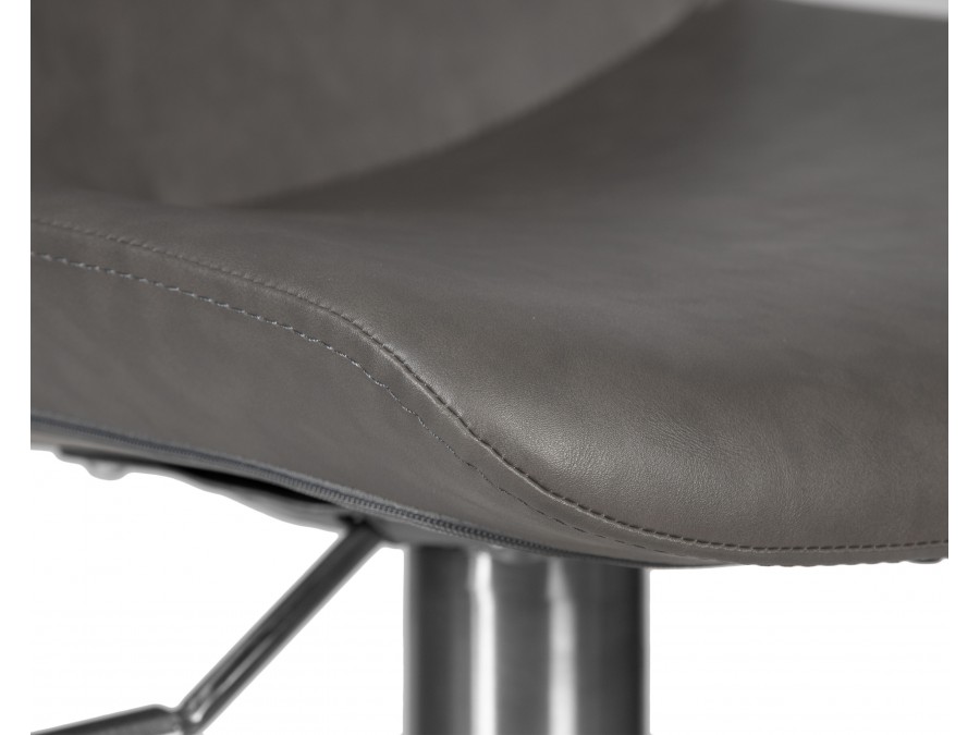 Стул барный DOBRIN ALDO, серый PU YP4, основание из нержавеющей стали