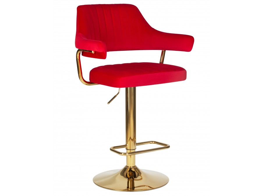 Стул барный DOBRIN CHARLY GOLD, красный велюр (MJ9-45)