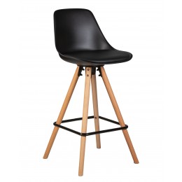 Стул полубарный DOBRIN RONNI, ножки светлый бук, черный (B-03)