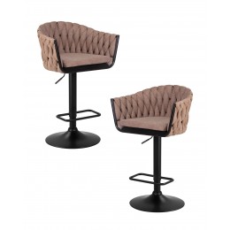 Набор 2 шт Стул барный DOBRIN LEON, коричневая ткань (LAR 275-3)