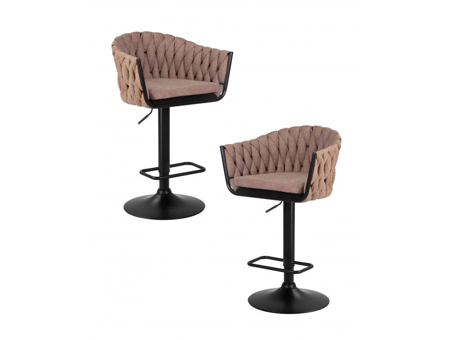 Набор 2 шт Стул барный DOBRIN LEON, коричневая ткань (LAR 275-3)