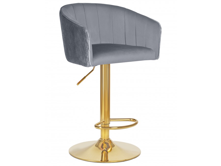 Стул барный DOBRIN DARCY GOLD, серый велюр (1922-19)