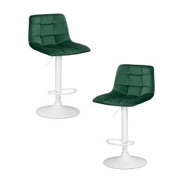 Набор 2 шт Стул барный DOBRIN TAILOR WHITE, зеленый велюр (MJ9-88)